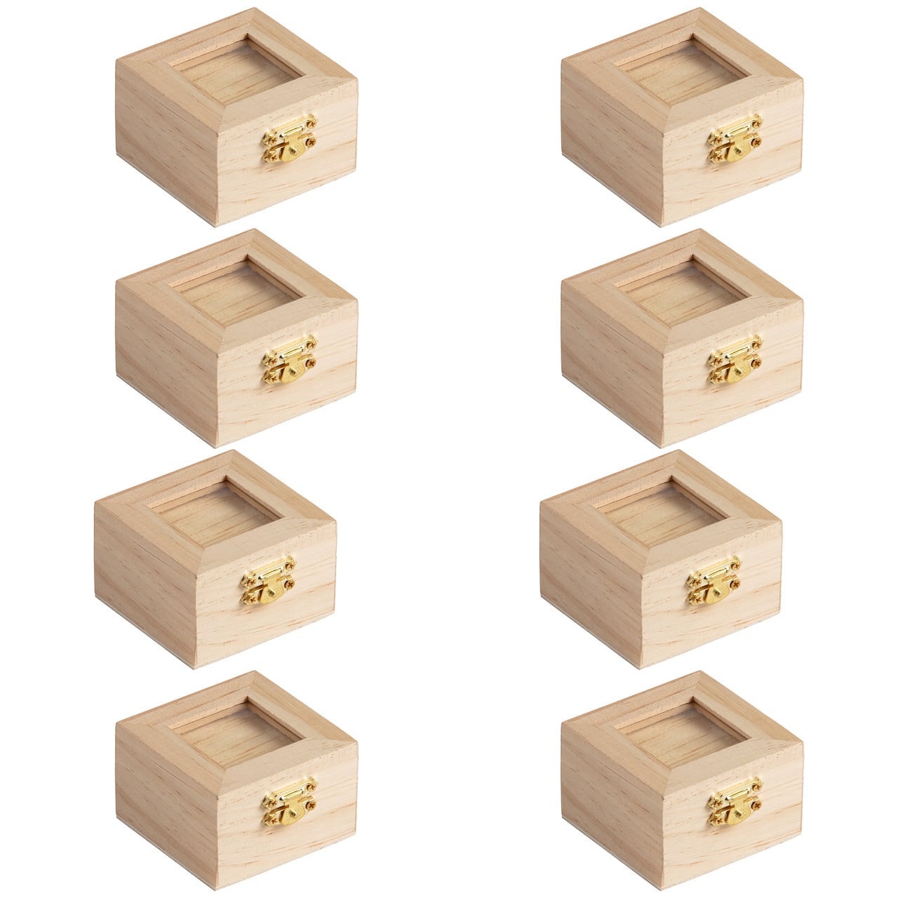 8 Pack: 3" Wood Box with Shadow Box Lid by Make Market®